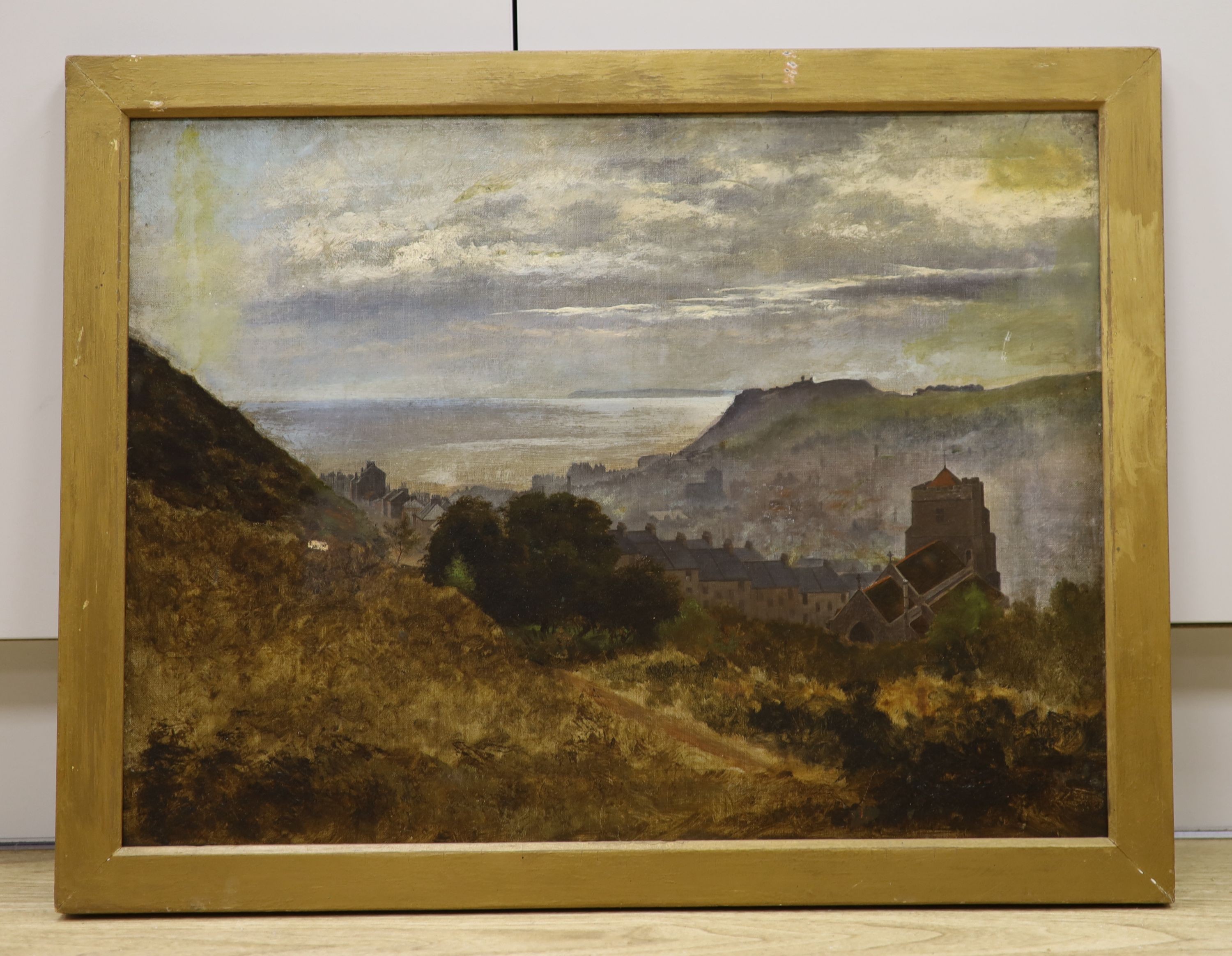 Edward Roper (1857-1891) - View of Hastings, oil on canvas, 45 x 60cm.